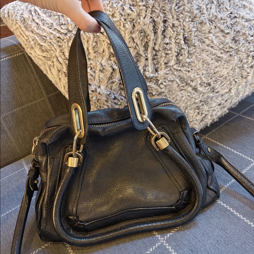 Chloe Paraty Top Handle Bag ( Black Leather)